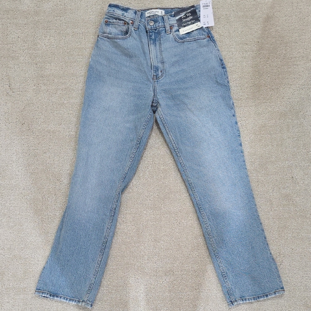 Abercrombie & Fitch Blue Straight Leg Jeans - Picture 1 of 5
